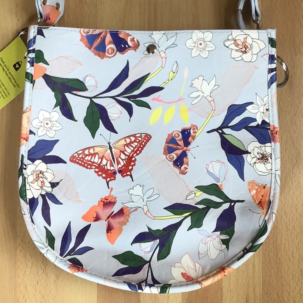 Anthro AHDORNED Set of Bags - Butterfly Floral Messenger + Mini w/Straps + Pouch